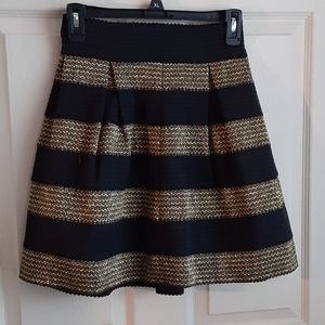 FSR Live Life Juniors Black & Gold Pleated Skirt